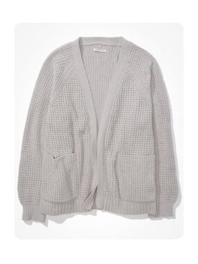American Eagle Gray Oversized Chenille Cardigan